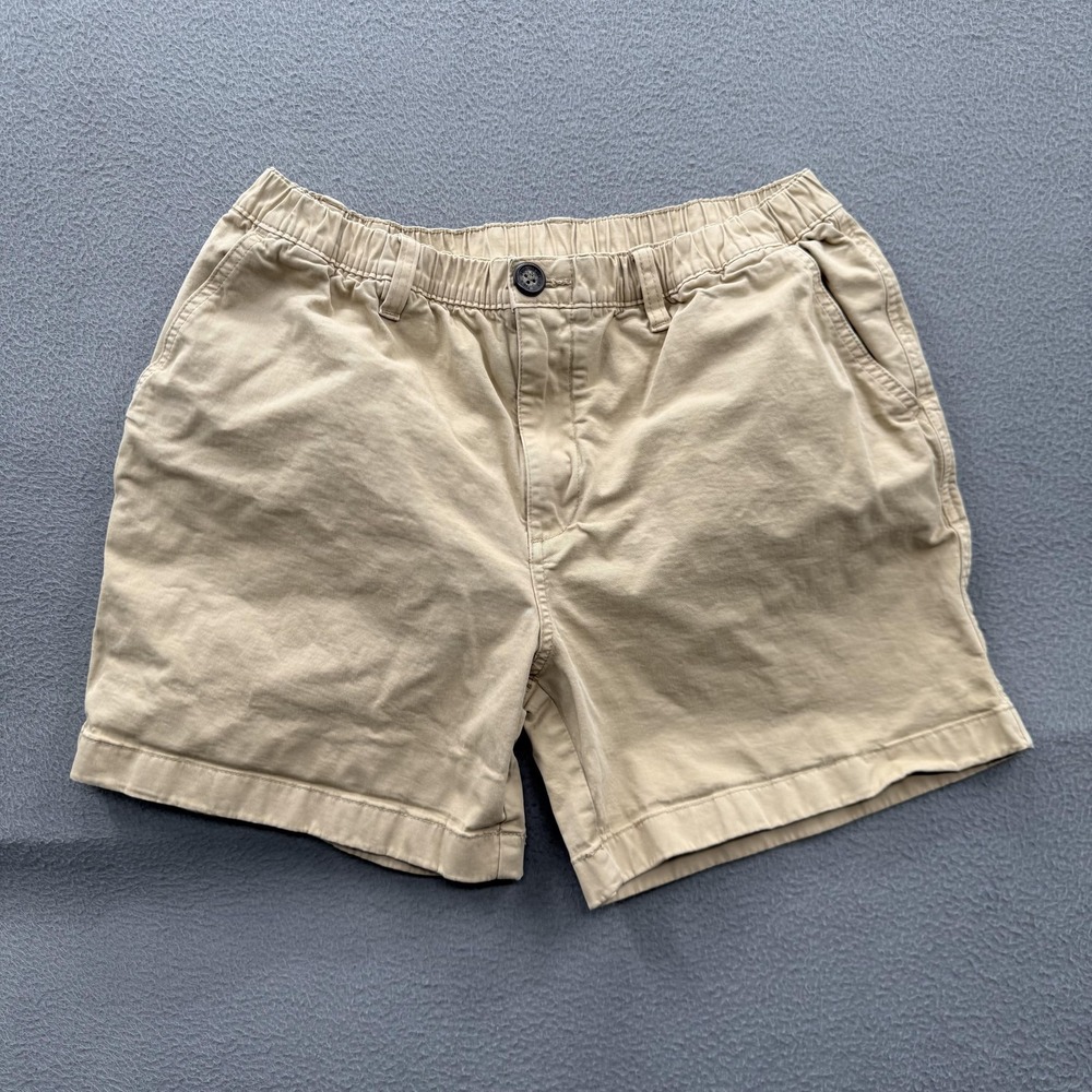 Chubbies Shorts Mens Medium Beige Chino Stretch 5.5 Inseam Elastic Waist Casual